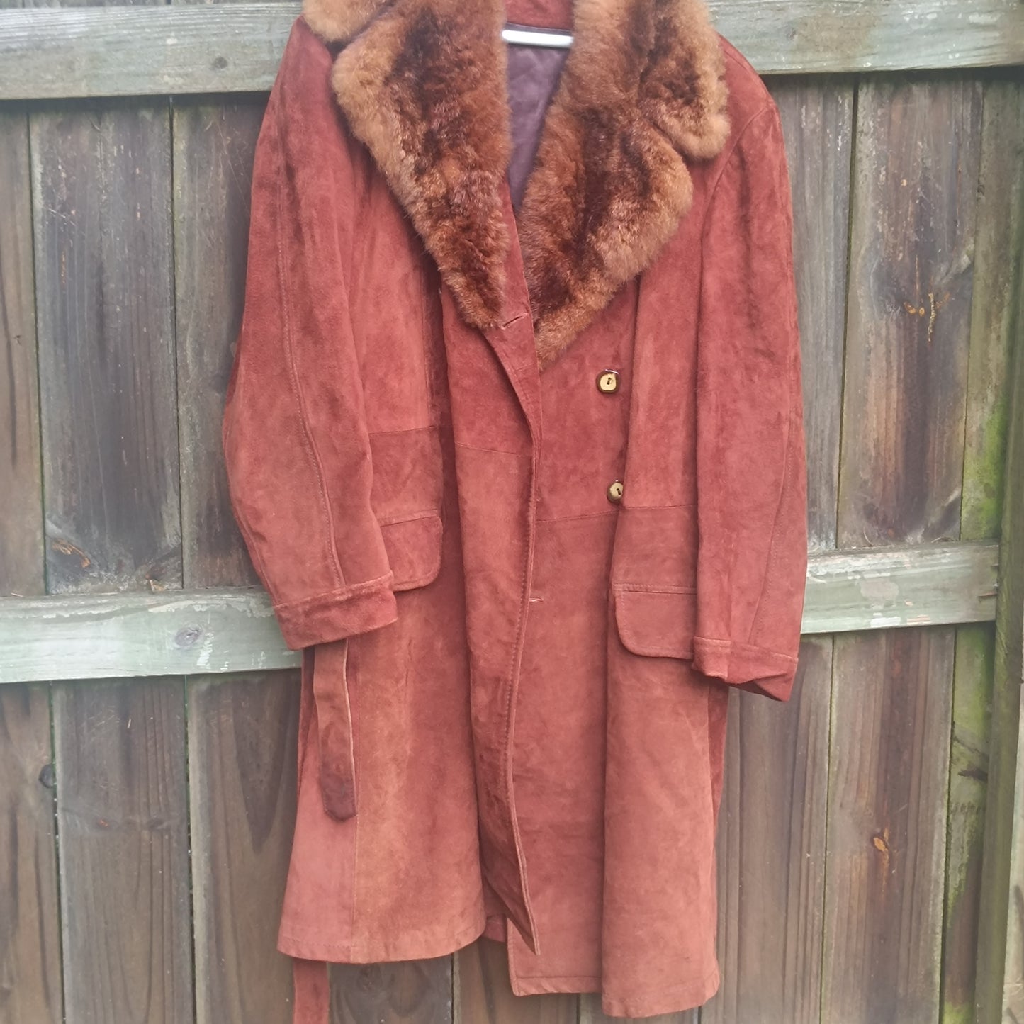 Vintage 70s Wild 'N' Woolly Sheepskin Coat | Rust Suede Penny Lane