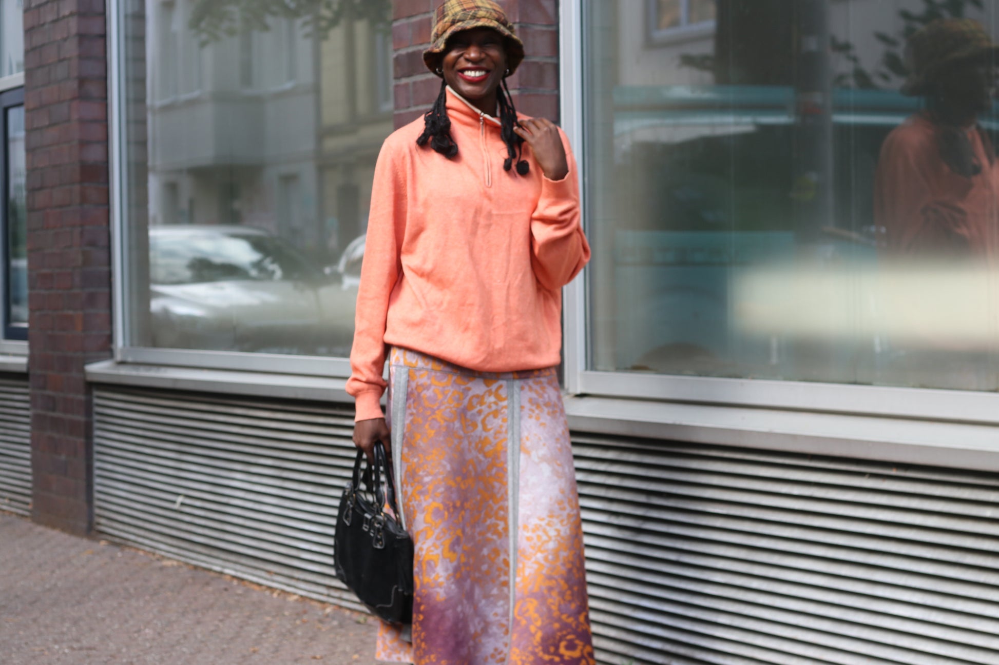 SØR Avongelli Vintage Silk Cashmere Orange Quarter Zip Sweater