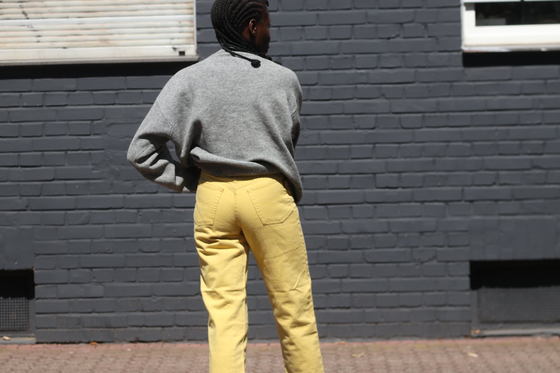 Vintage Yellow High Waist Jeans | 90s MASH Tapered Denim Pants