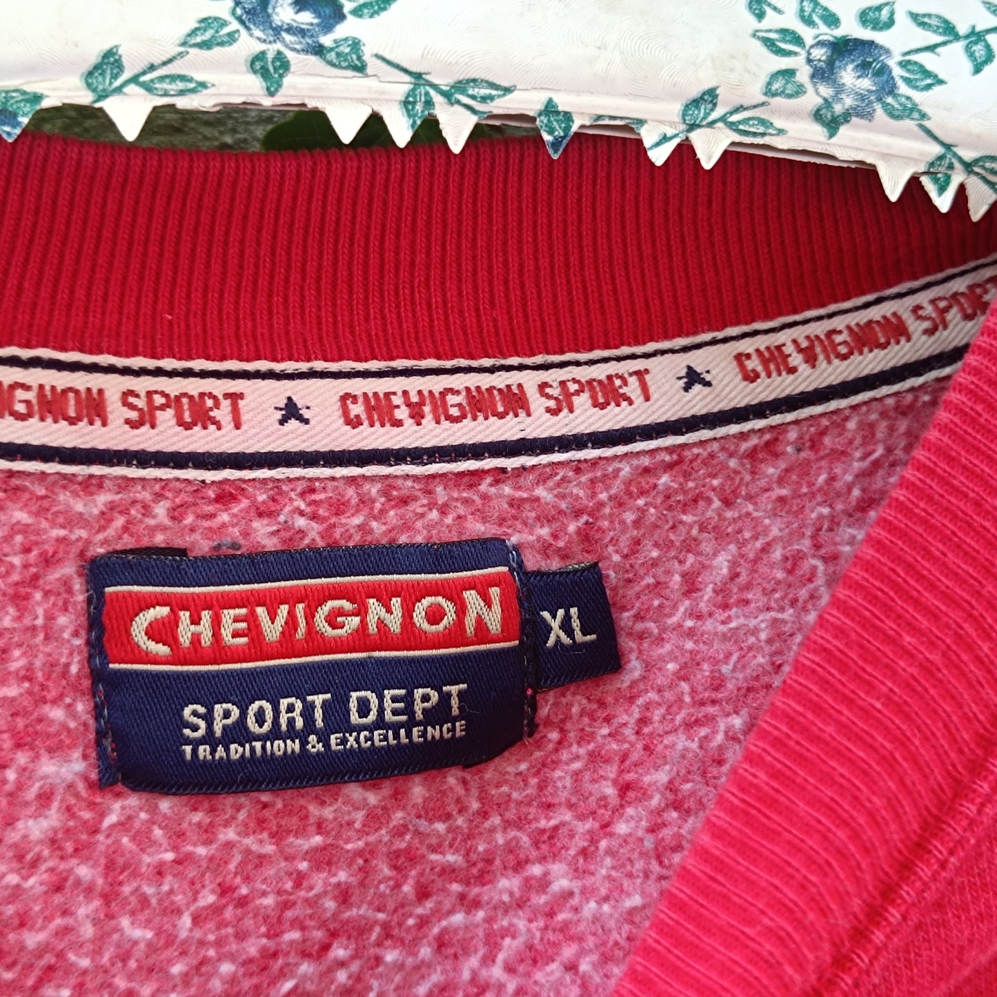 Vintage Chevignon Sweatshirt - 90s Red Graphic Crewneck Jumper