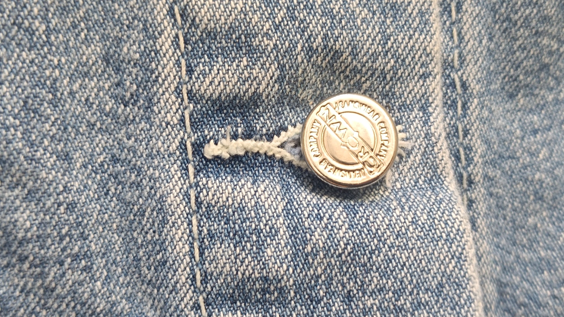 Vintage Denim Skirt Crown Jeans Company 70s 80s High Waisted Button Front A Line