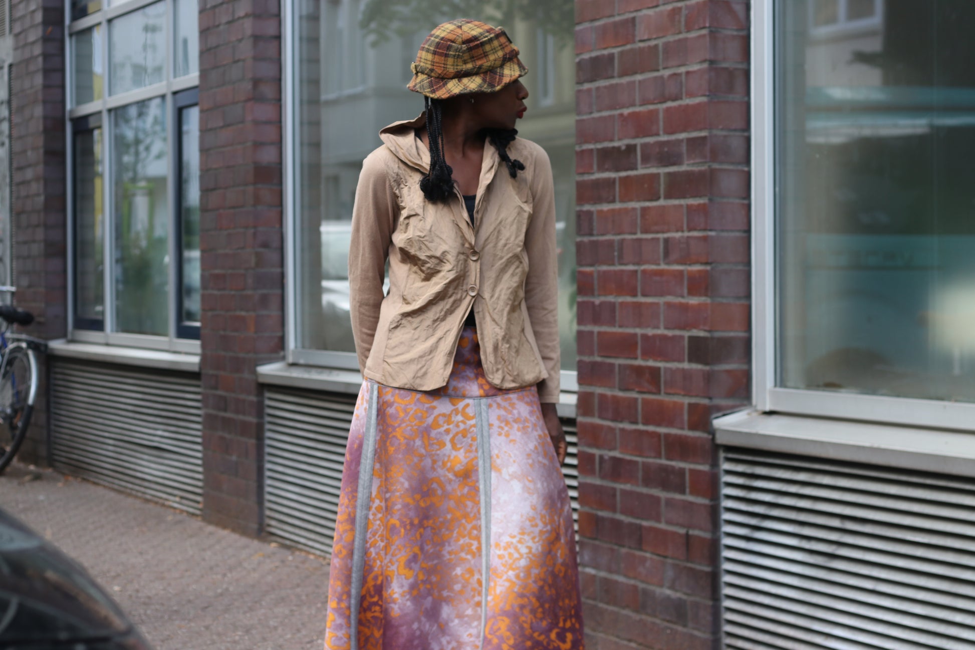 Vintage Beige Ruched Collar Jacket - 90s Y2K Tan Button Up Cardigan