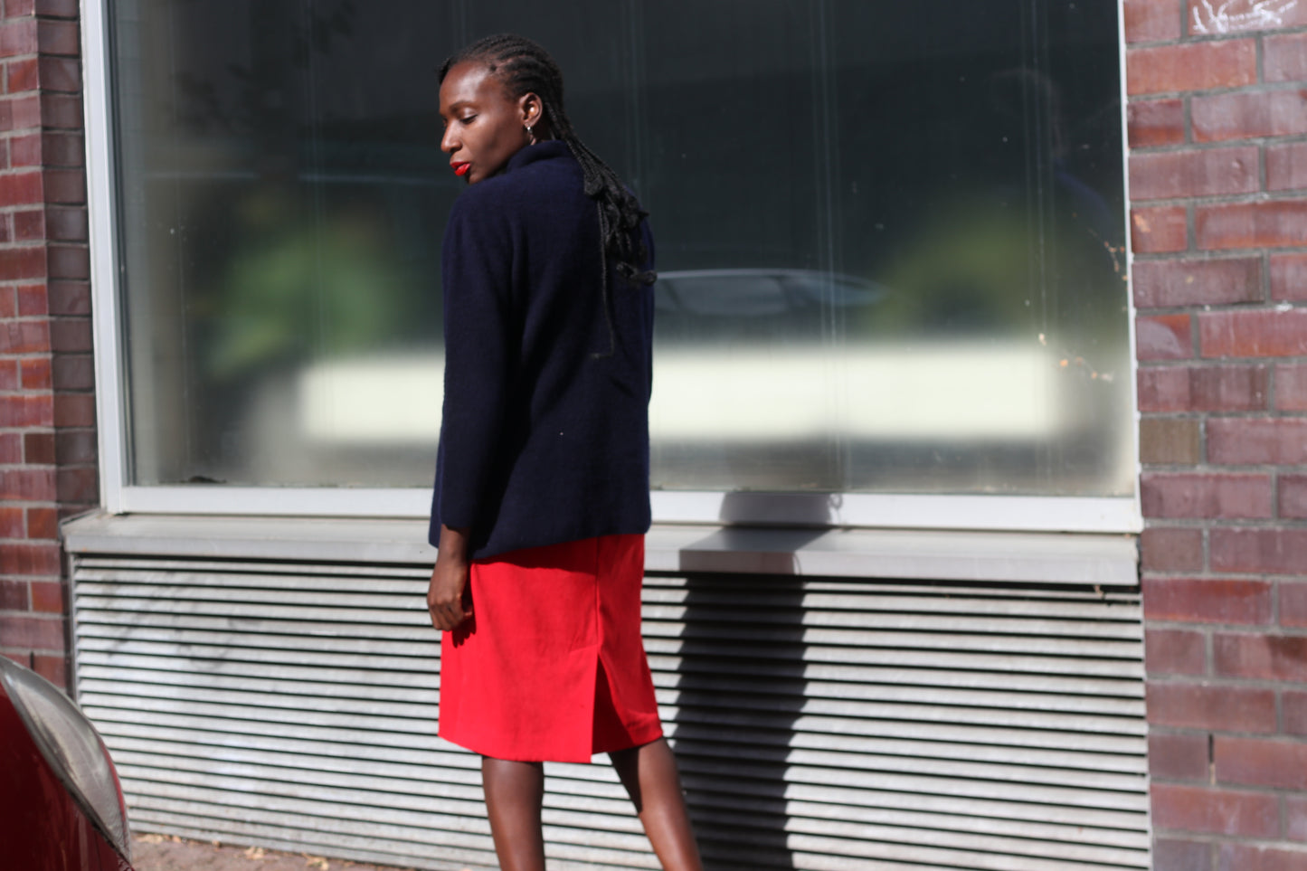 Vintage Navy Cashmere Sweater | Y2k Collared Pullover Jumper M