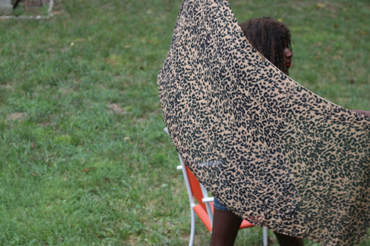 Vintage Leopard Print Scarf - 90s Soft Rayon Animal Pattern Wrap