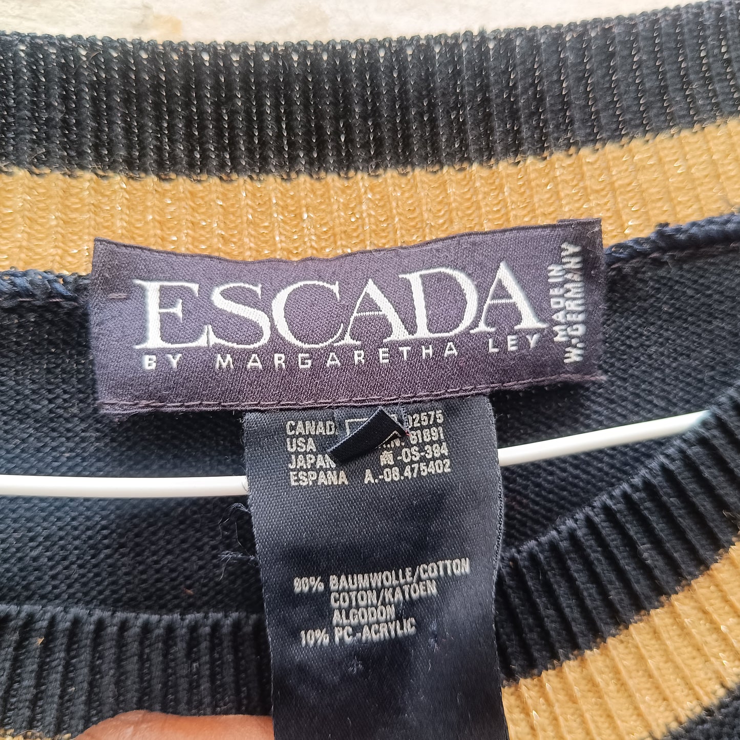 Vintage Escada Alligator Sweater | 80s Nautical Knit Jumper - M