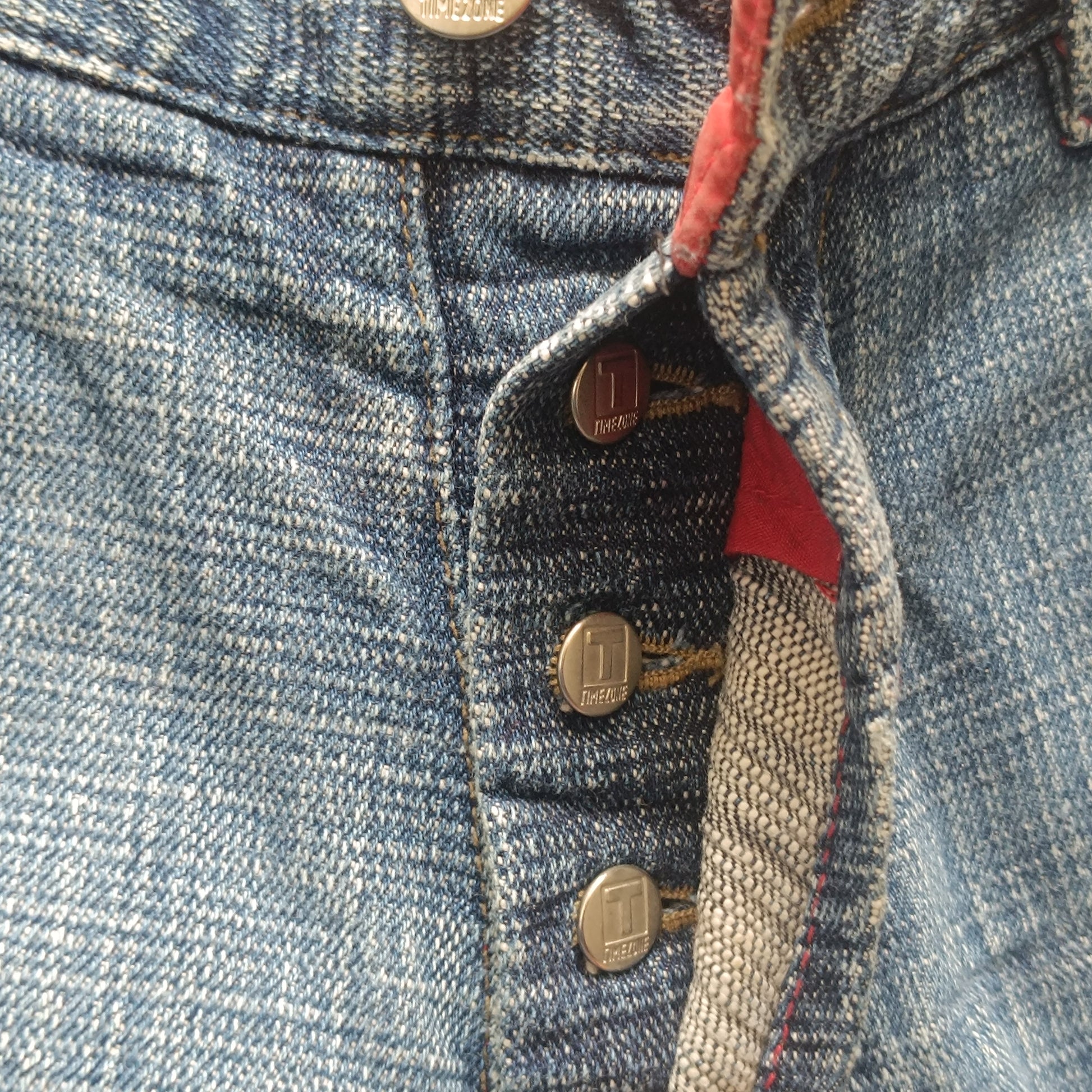 Vintage Timezone Jeans Y2K Patchwork Denim Pants Blue 2000s Wide Leg Trousers
