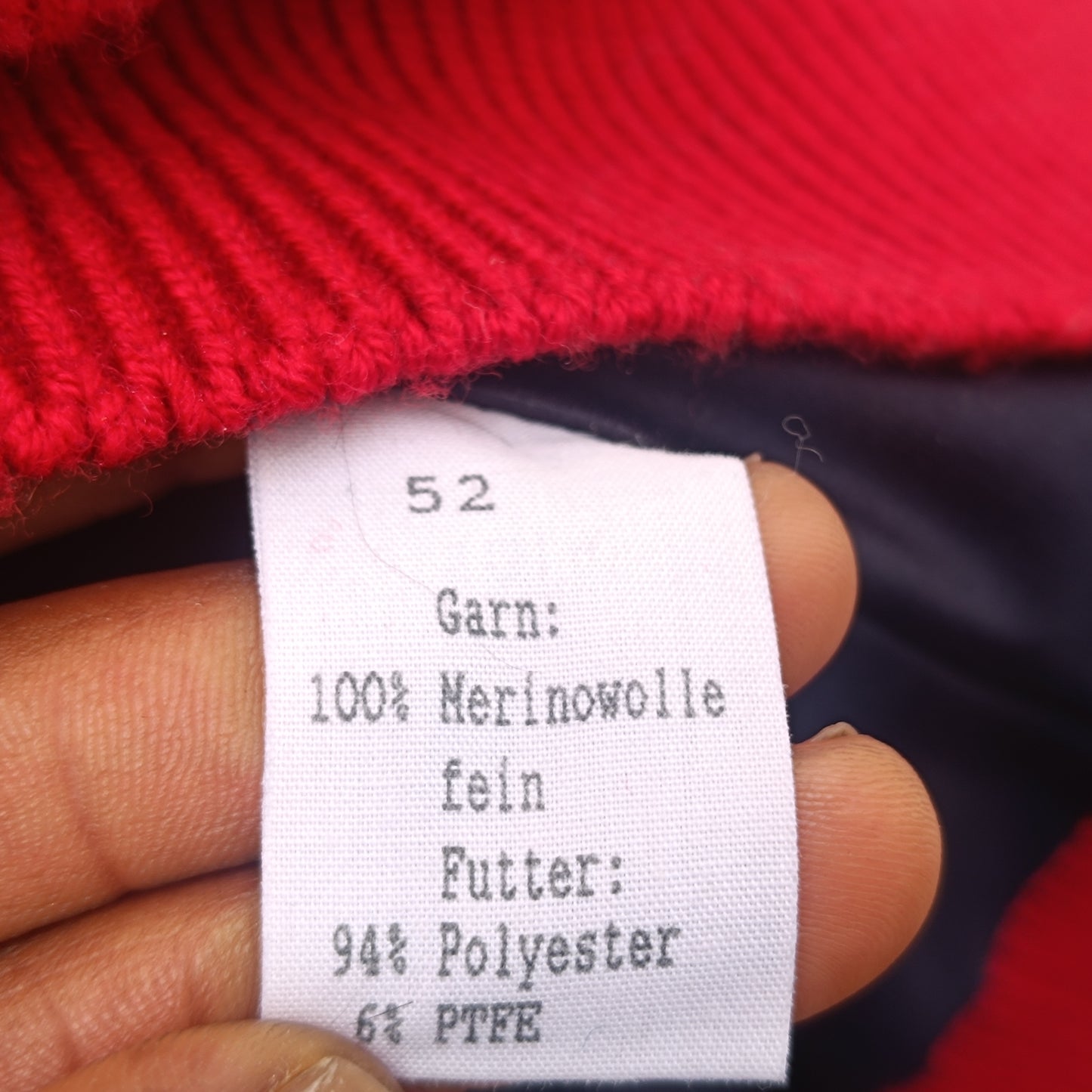 Merino Wool Sweater - Vintage Red Cable Knit Quarter Zip Jumper  L
