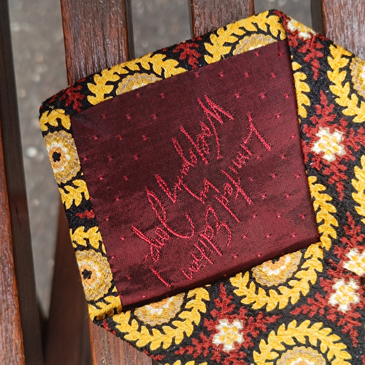 Vintage JOOP! Necktie | 90s Limited Edition Silk Tie | Burgundy Gold Medallion