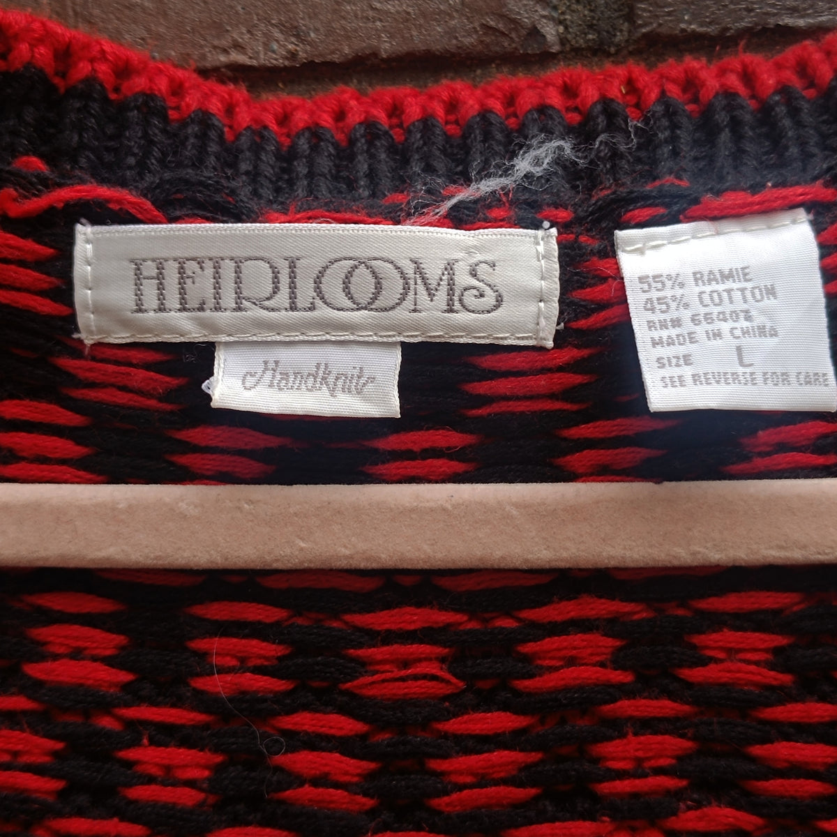 Vintage HEIRLOOMS Handknit Christmas Tree Sweater Vest - Size L