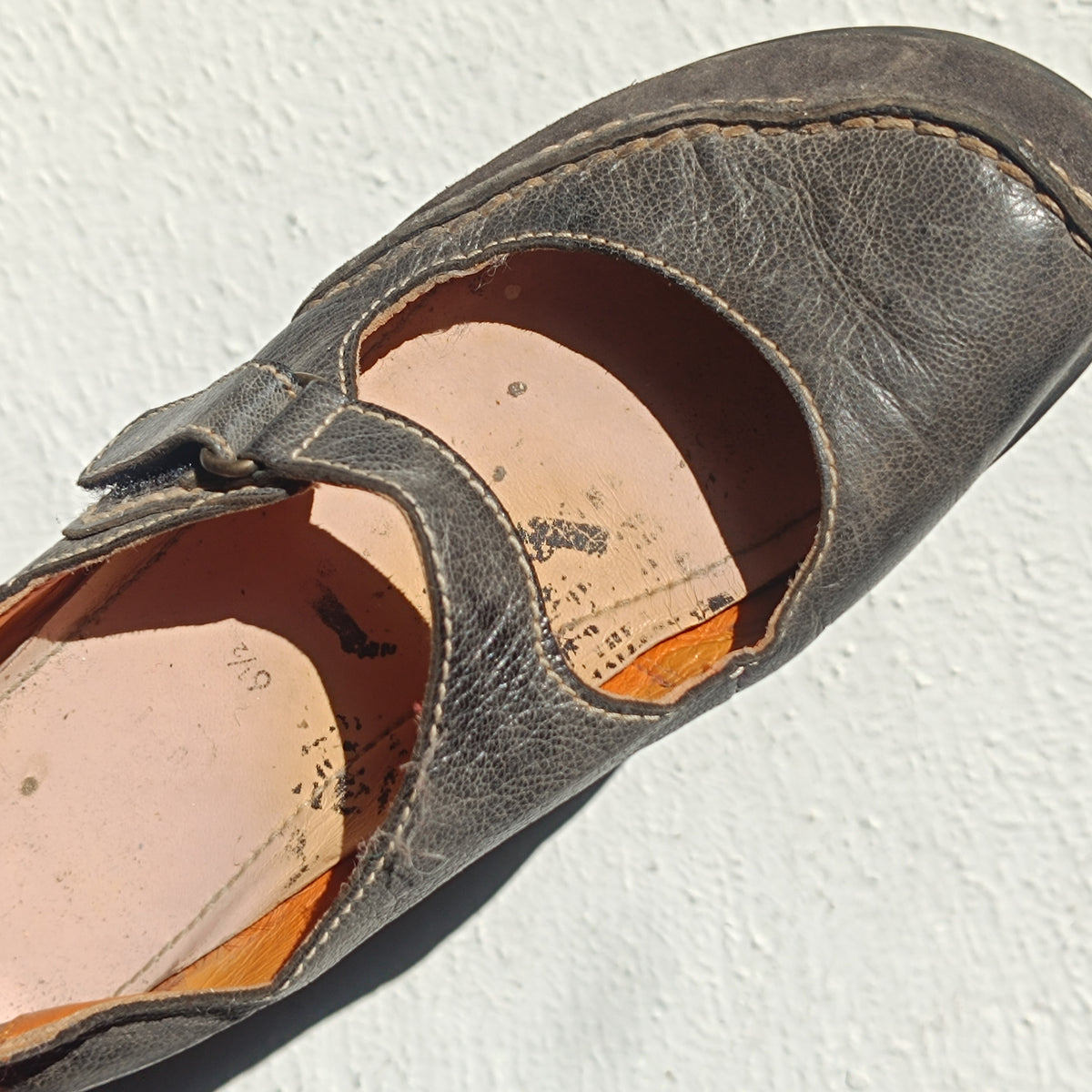 Camel Active Vintage Mary Jane Flats - 90s Grey Leather | Fits EU 39 / UK 6.5