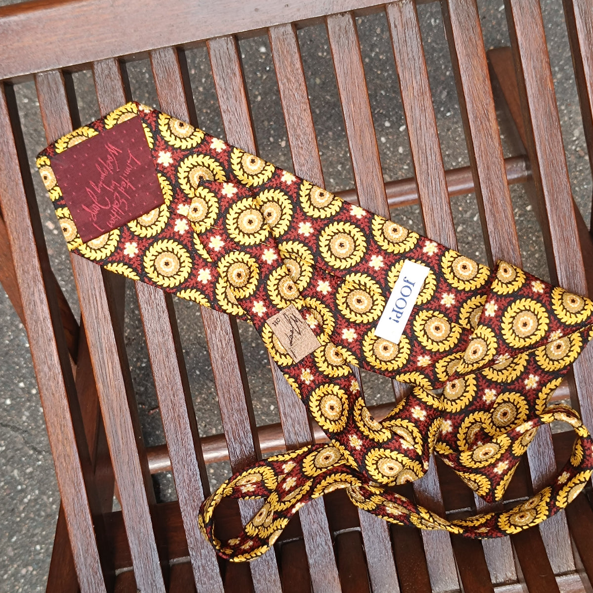 Vintage JOOP! Necktie | 90s Limited Edition Silk Tie | Burgundy Gold Medallion