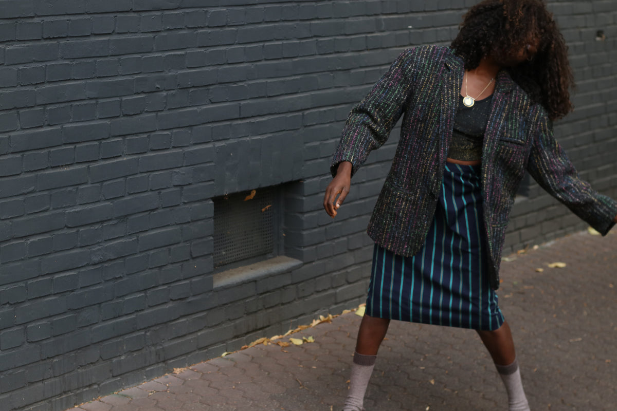 Vintage Wool Tweed Blazer | 80s 90s Rainbow Confetti Coat | M/L