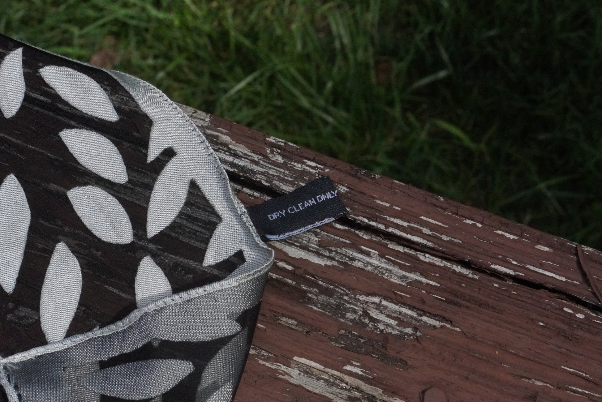 Vintage 90s Sheer Black Silver Leaf Scarf - Metallic Head Scarf