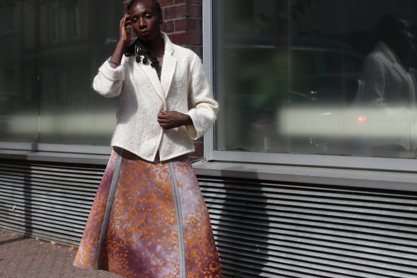 JOBIS Vintage Mohair Wool Jacket - 80s Cream Knit Cardigan Blazer