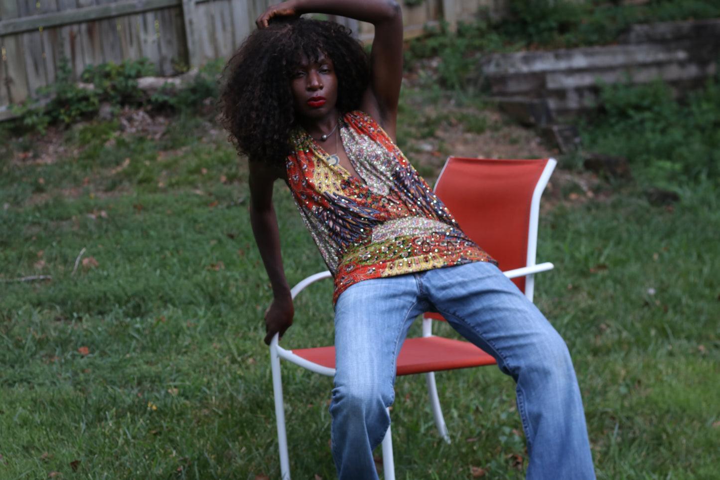 Vintage 2000s Halter Neck Top - Y2K Sequin Boho Tunic Shirt