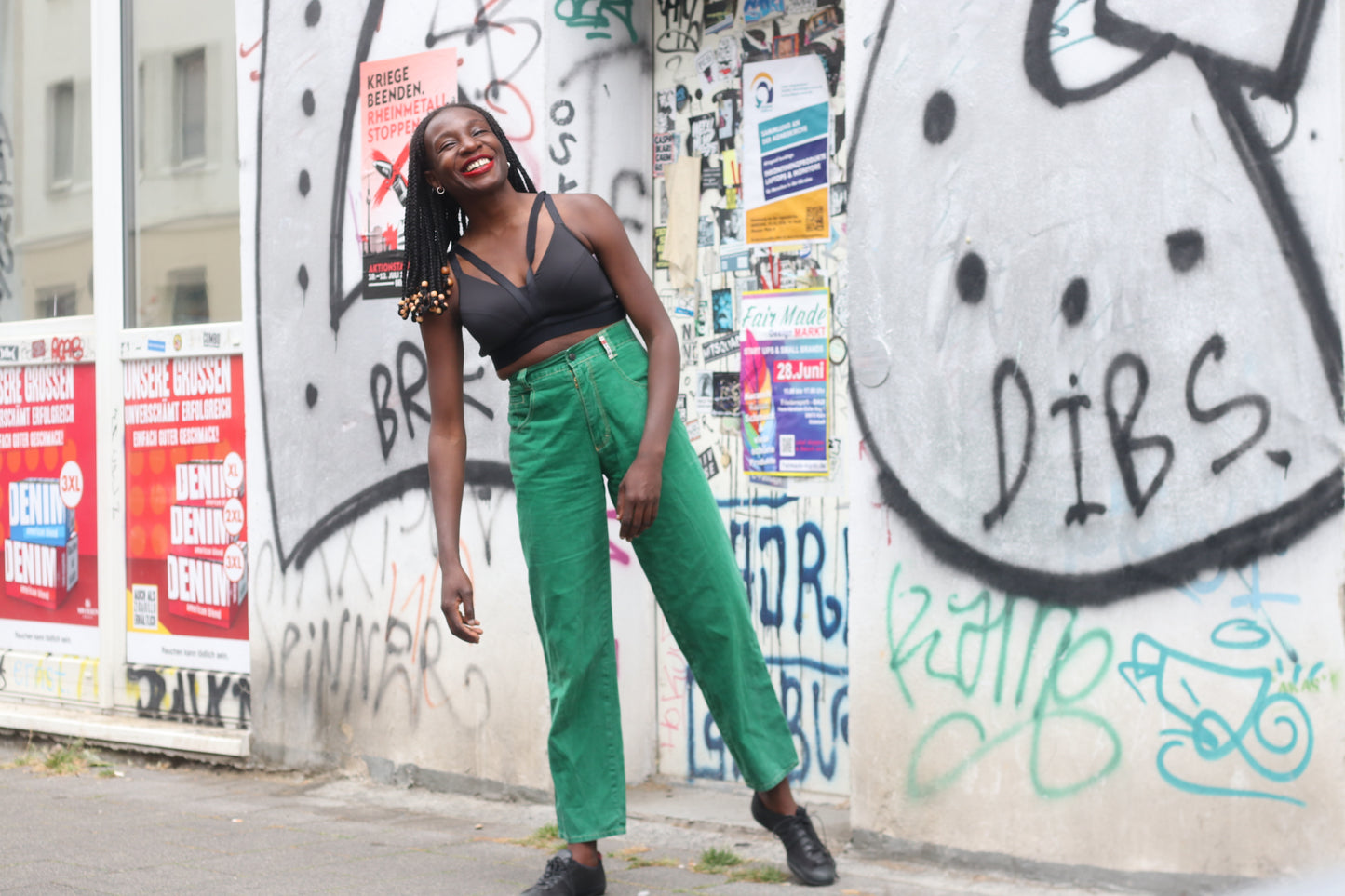 Marc Brown Vintage 90s High Waisted Green Jeans - Straight Leg Denim