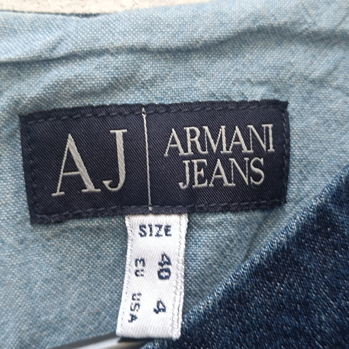 Vintage Denim Dress Y2K Dark Wash Fitted Midi - Armani Jeans | S