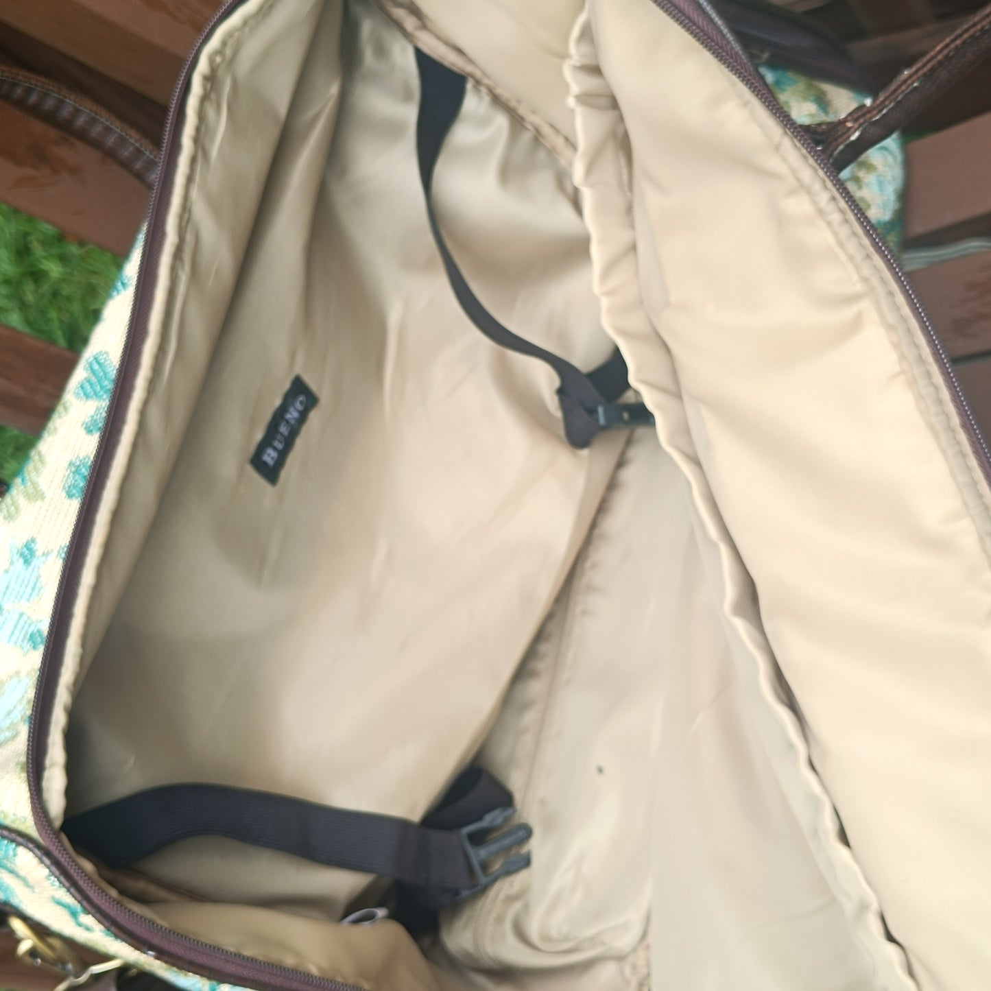Bueno Vintage Tapestry Travel Bag - 90s Floral Weekender Duffle