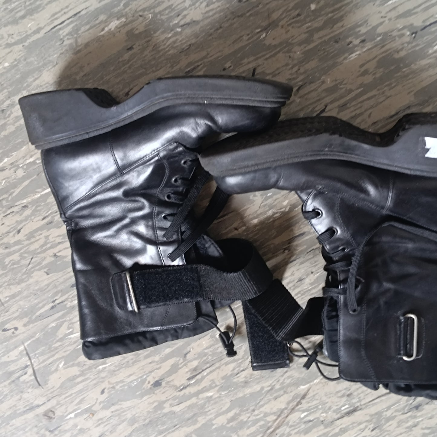 Combat Boots - Vintage 90s Black Faux Leather Chunky Platform Boots EU 38
