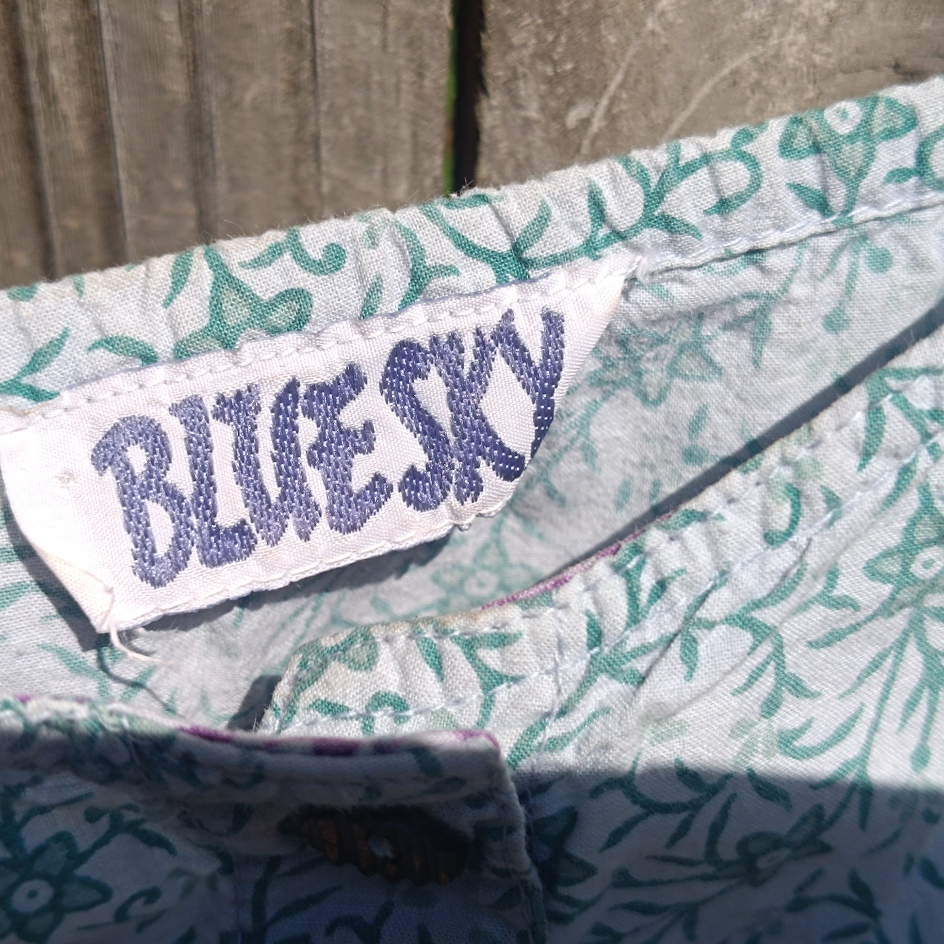 Blue Sky Vintage 90s Patchwork Maxi Dress - Floral Boho Slip Dress