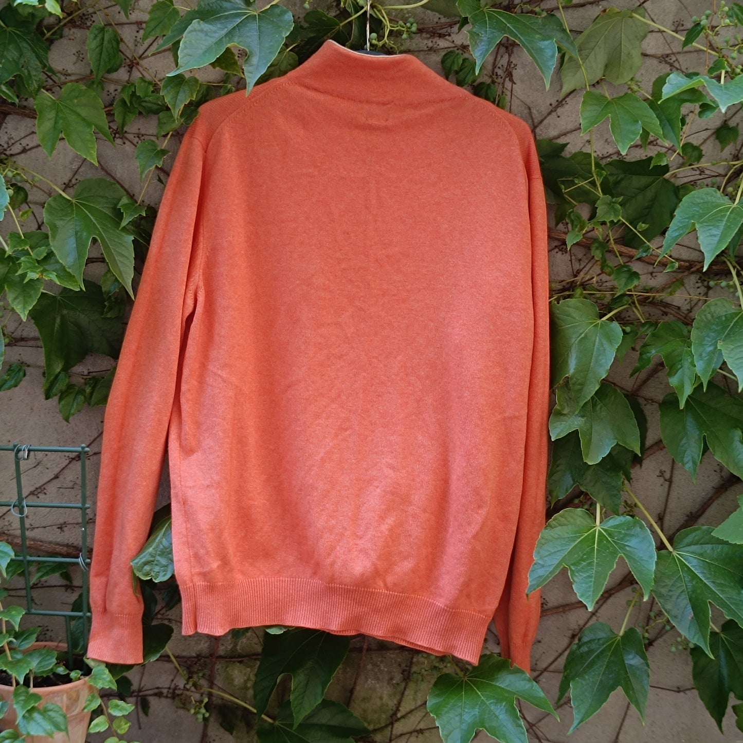 SØR Avongelli Vintage Silk Cashmere Orange Quarter Zip Sweater