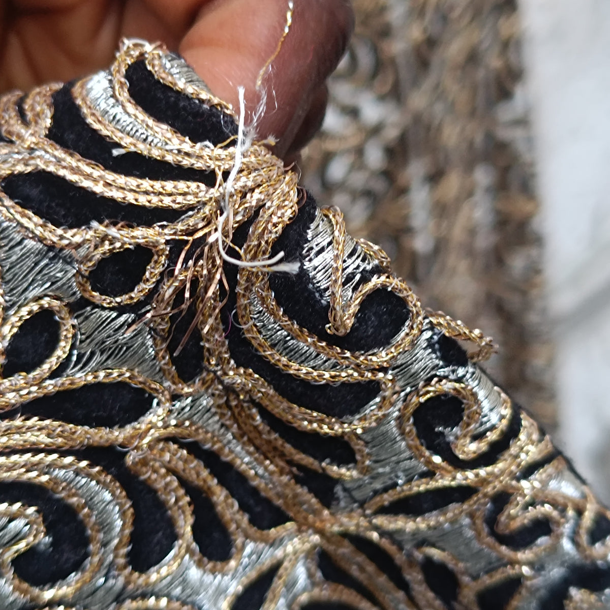 Vintage Gold Embroidery Vest Coat - 90s Metallic Brocade Long Waistcoat | M