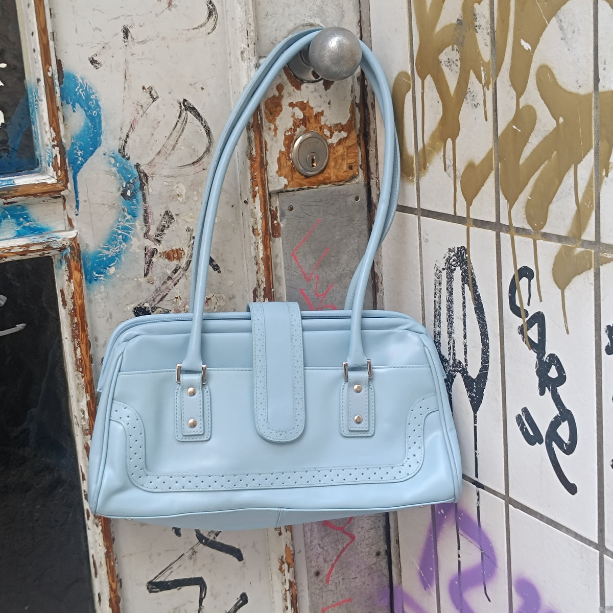 Baby Blue Shoulder Bag | Vintage Y2K West | Pastel