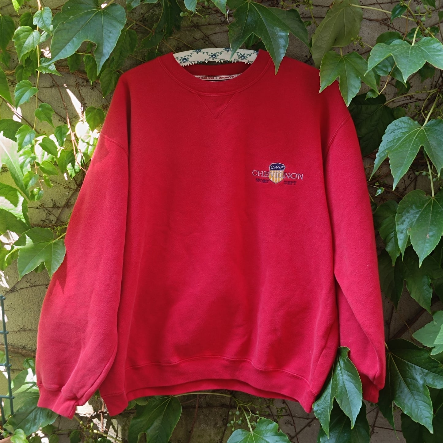 Vintage Chevignon Sweatshirt - 90s Red Graphic Crewneck Jumper