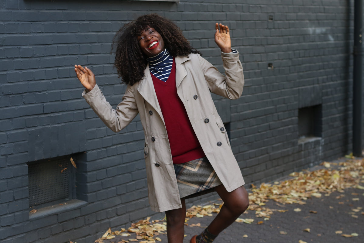 Trench Coat Vintage Y2K Beige Double Breasted Jacket | Size S EU 36