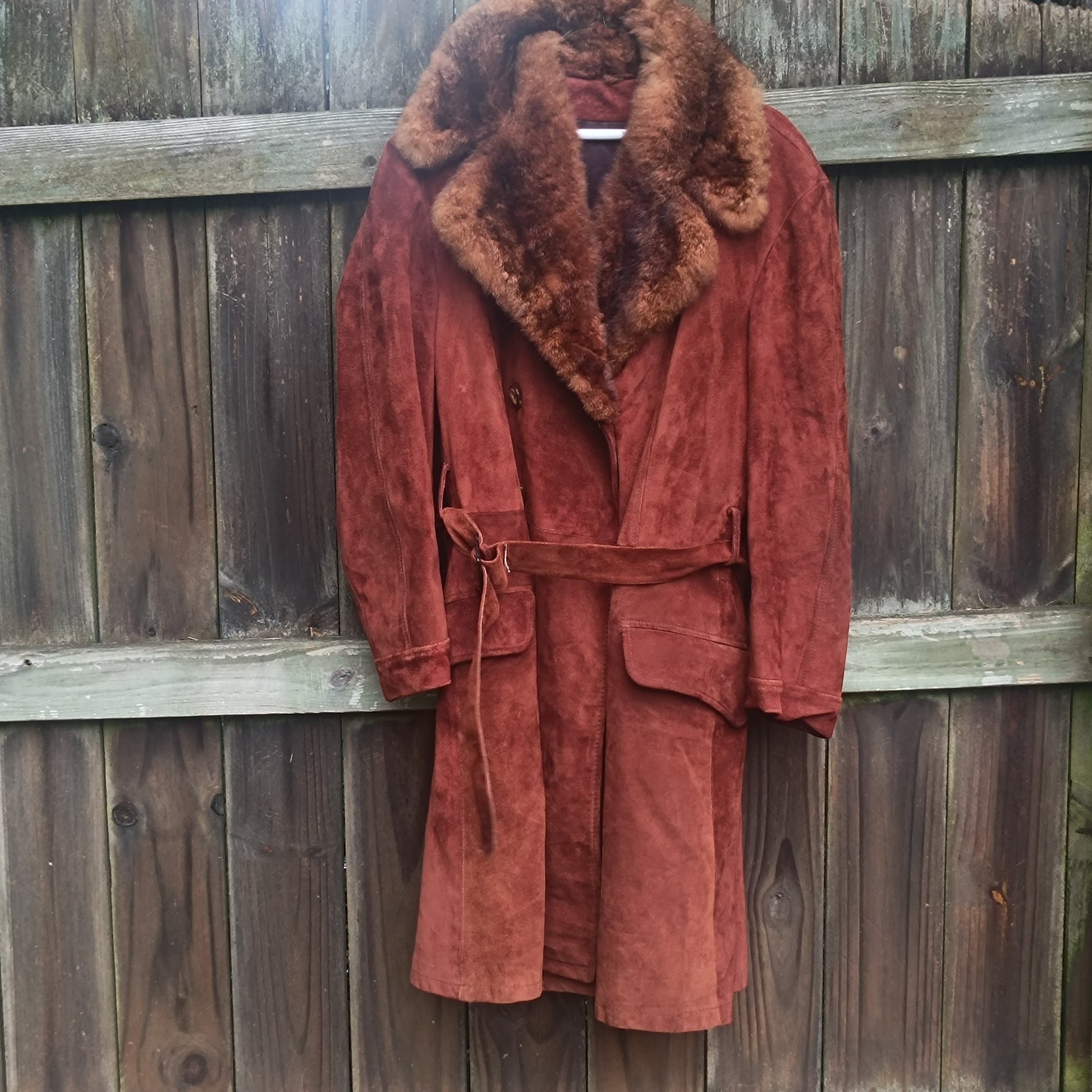 Vintage 70s Wild 'N' Woolly Sheepskin Coat | Rust Suede Penny Lane