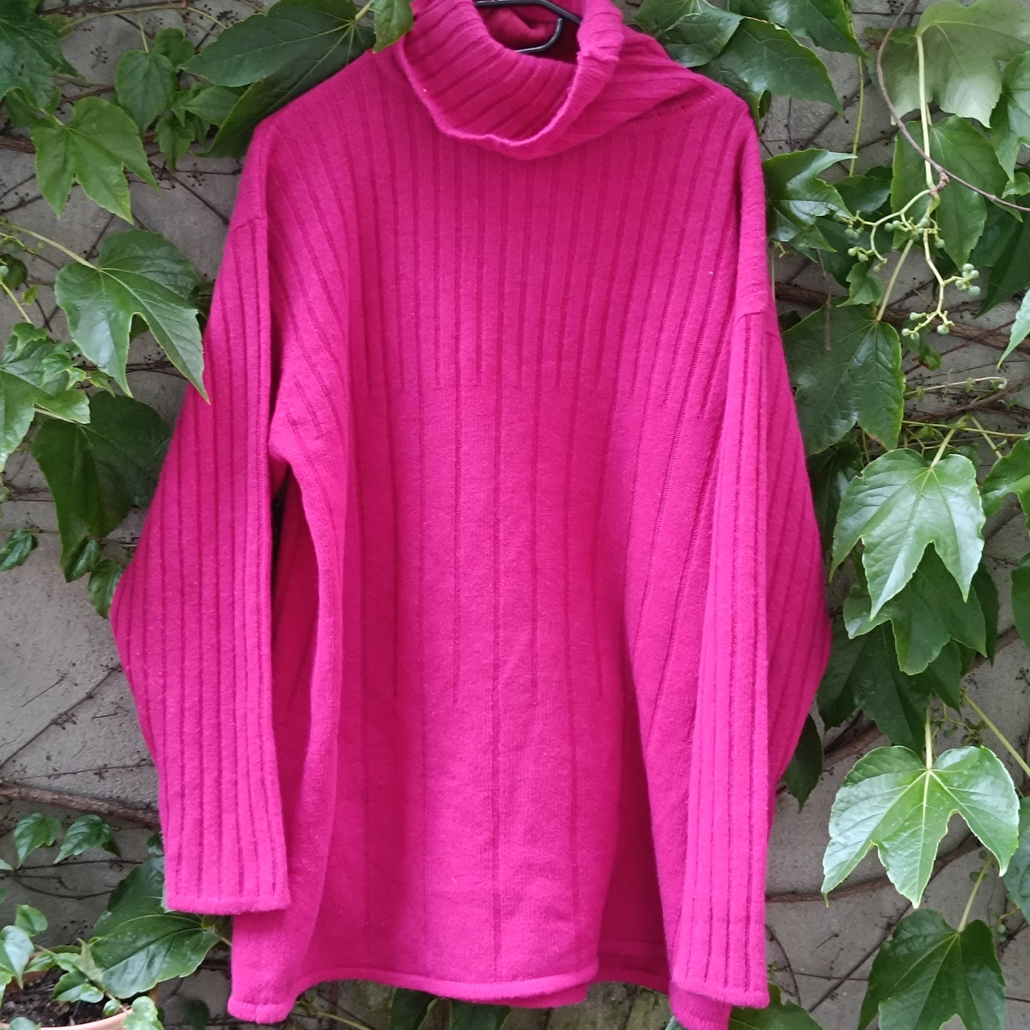 Vintage Pink Turtleneck Sweater Dress | 90s Oversized Knit Jumper
