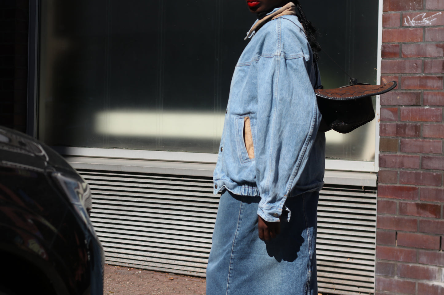Vintage 90s Oversized Denim Jacket - Light Wash Bomber Trucker