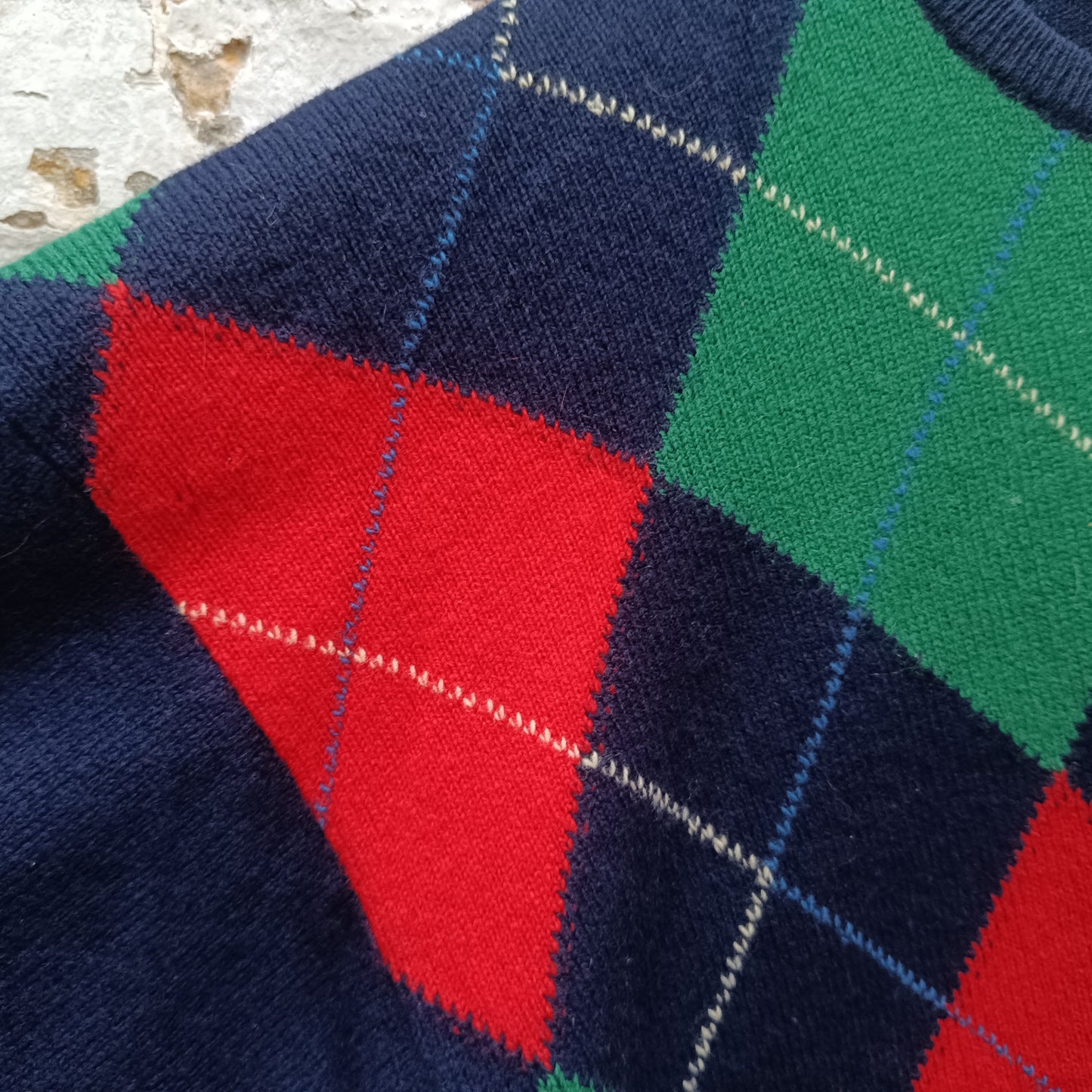 Argyle Wool Jumper | Vintage 90s Pringle Scotland Pullover L