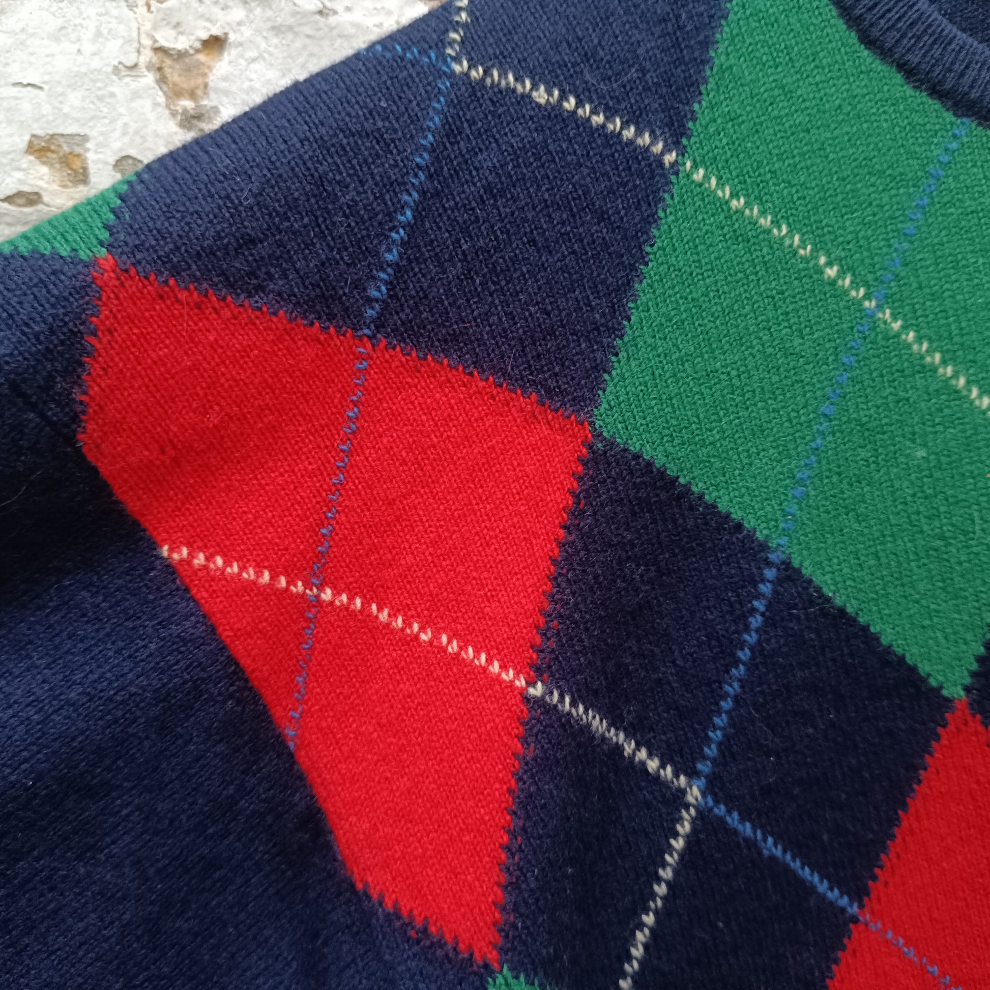 Argyle Wool Jumper | Vintage 90s Pringle Scotland Pullover L