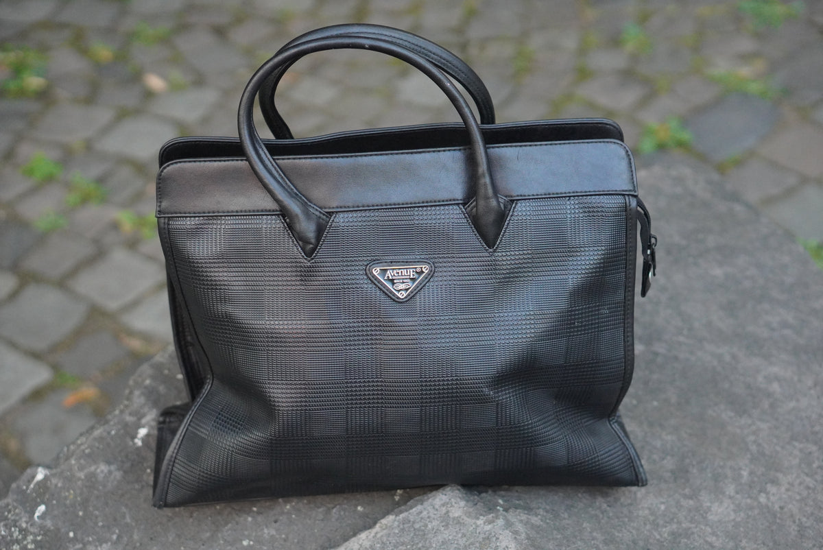  Vintage 90s Houndstooth Tote Bag - Avenue Structured Handbag