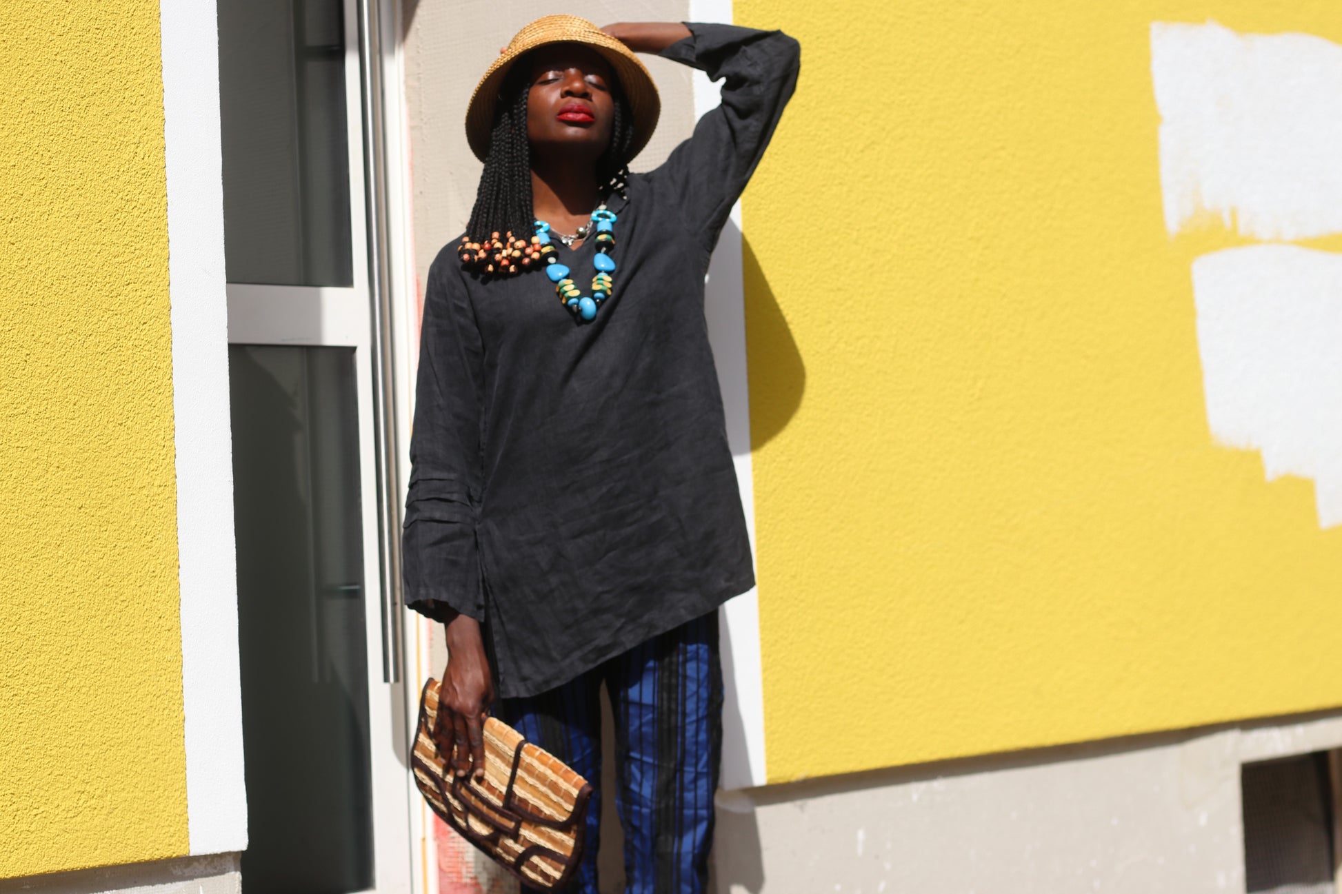 Vintage 1990s Black Linen Tunic Shirt Oversized Minimalist Lagenlook Blouse Top
