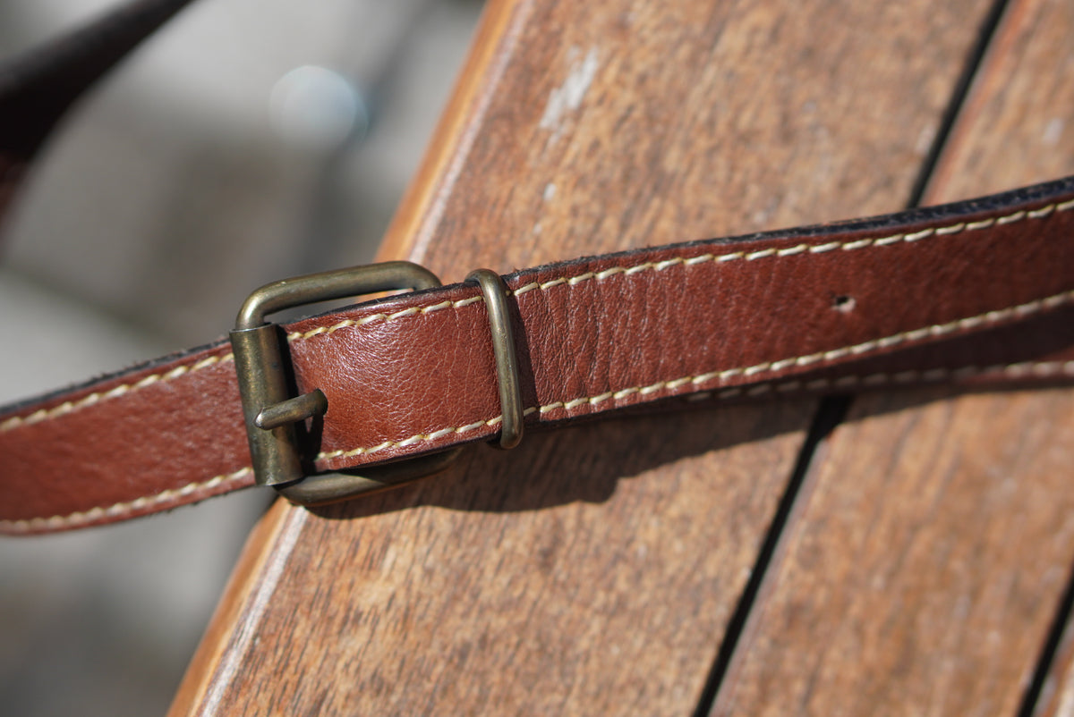 Leather Crossbody Bag - Vintage 80s BIASIA Black Brown - Medium