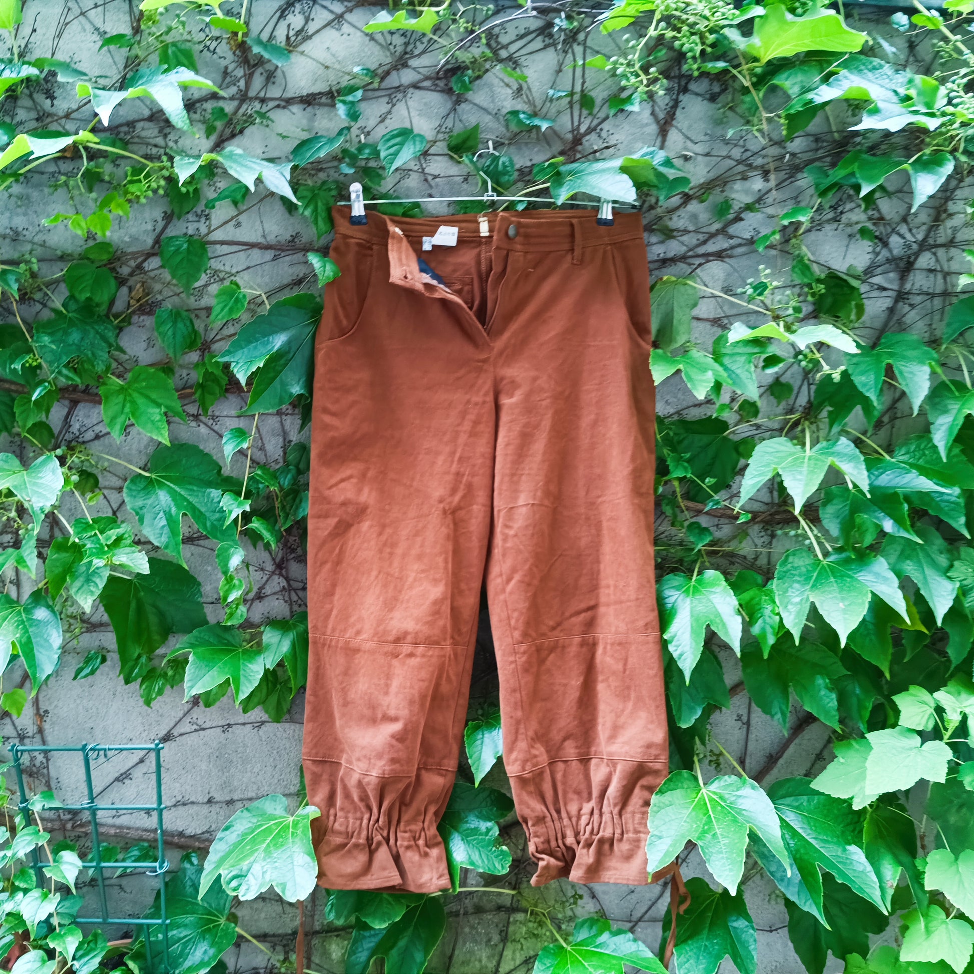 Vintage Y2K Brown Cropped Cargo Trousers - Drawstring Ankle Pants