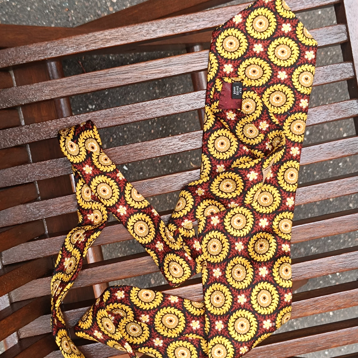 Vintage JOOP! Necktie | 90s Limited Edition Silk Tie | Burgundy Gold Medallion
