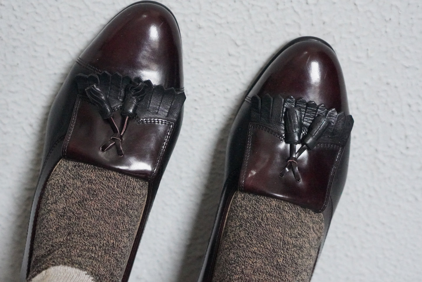 Vintage Tassel Loafers | 80s Leather Heels Burgundy EU 37 UK 4