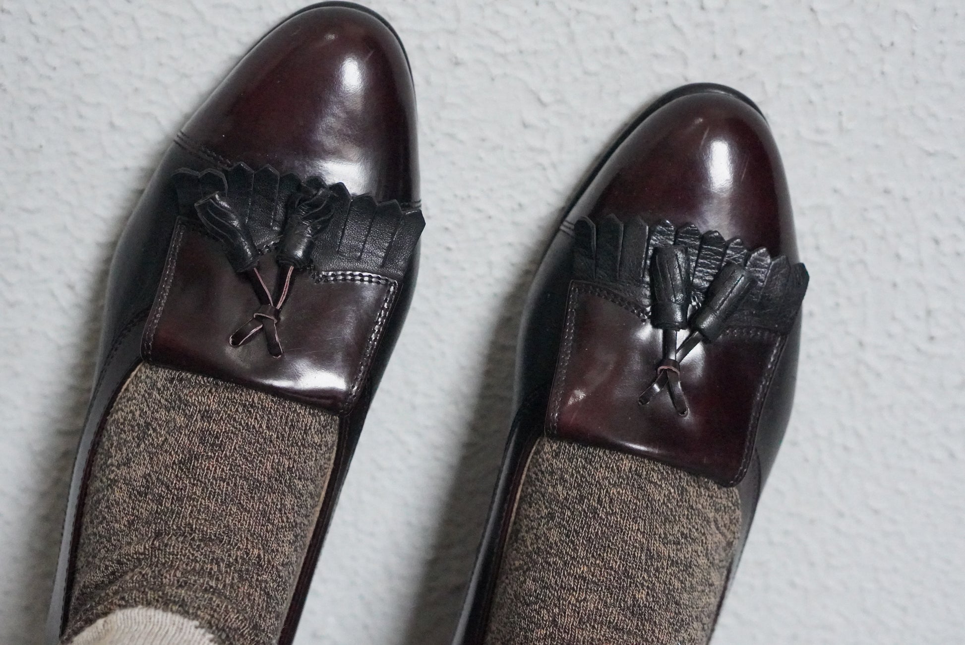 Vintage Tassel Loafers | 80s Leather Heels Burgundy EU 37 UK 4