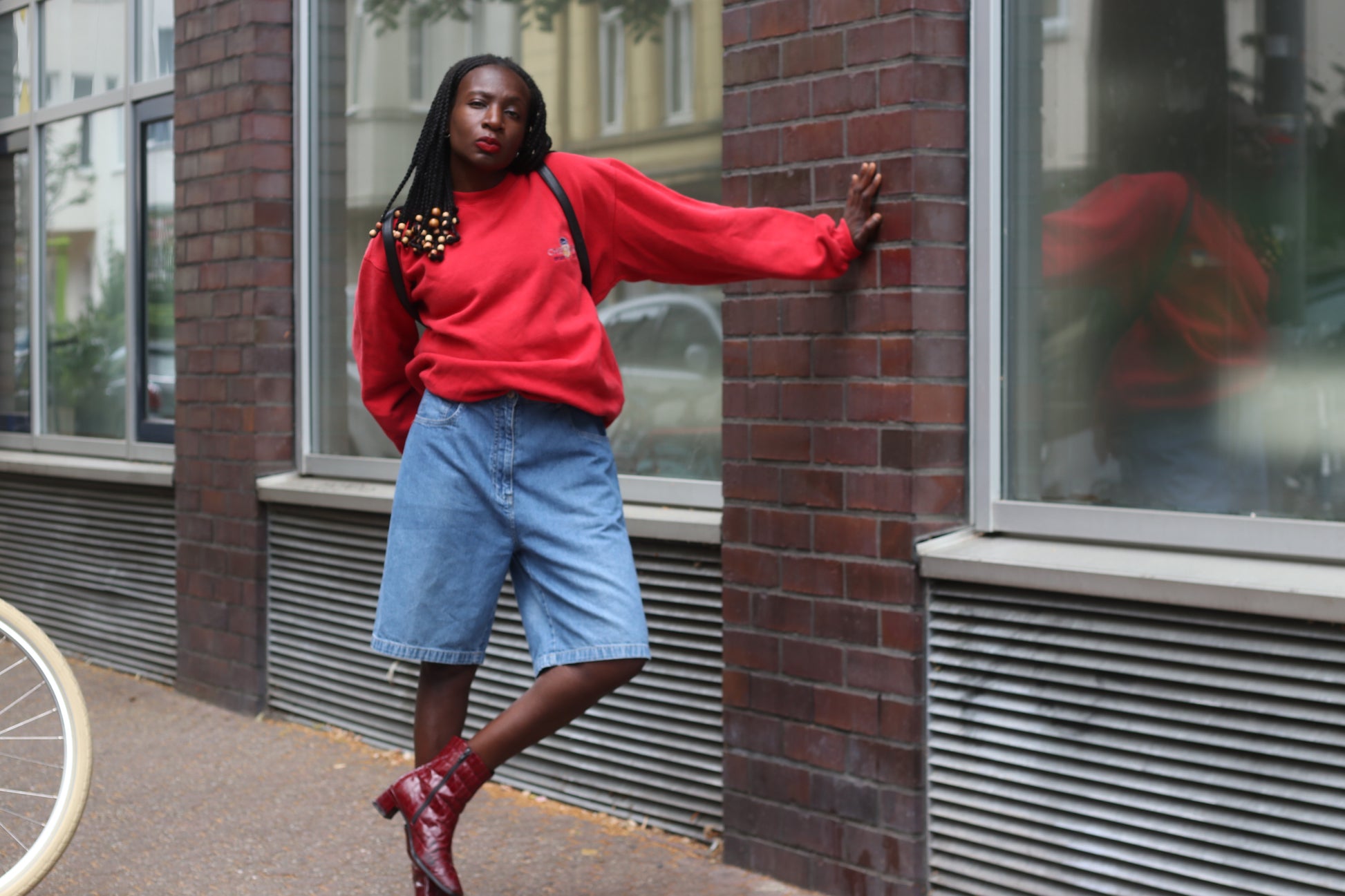 Vintage Chevignon Sweatshirt - 90s Red Graphic Crewneck Jumper