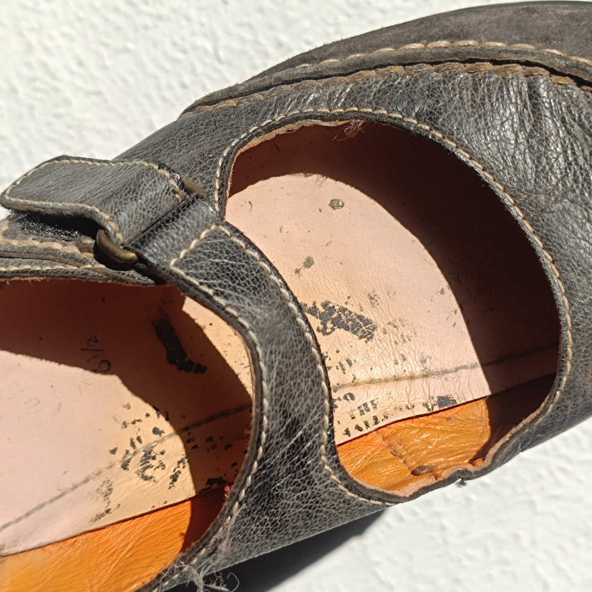 Camel Active Vintage Mary Jane Flats - 90s Grey Leather | Fits EU 39 / UK 6.5