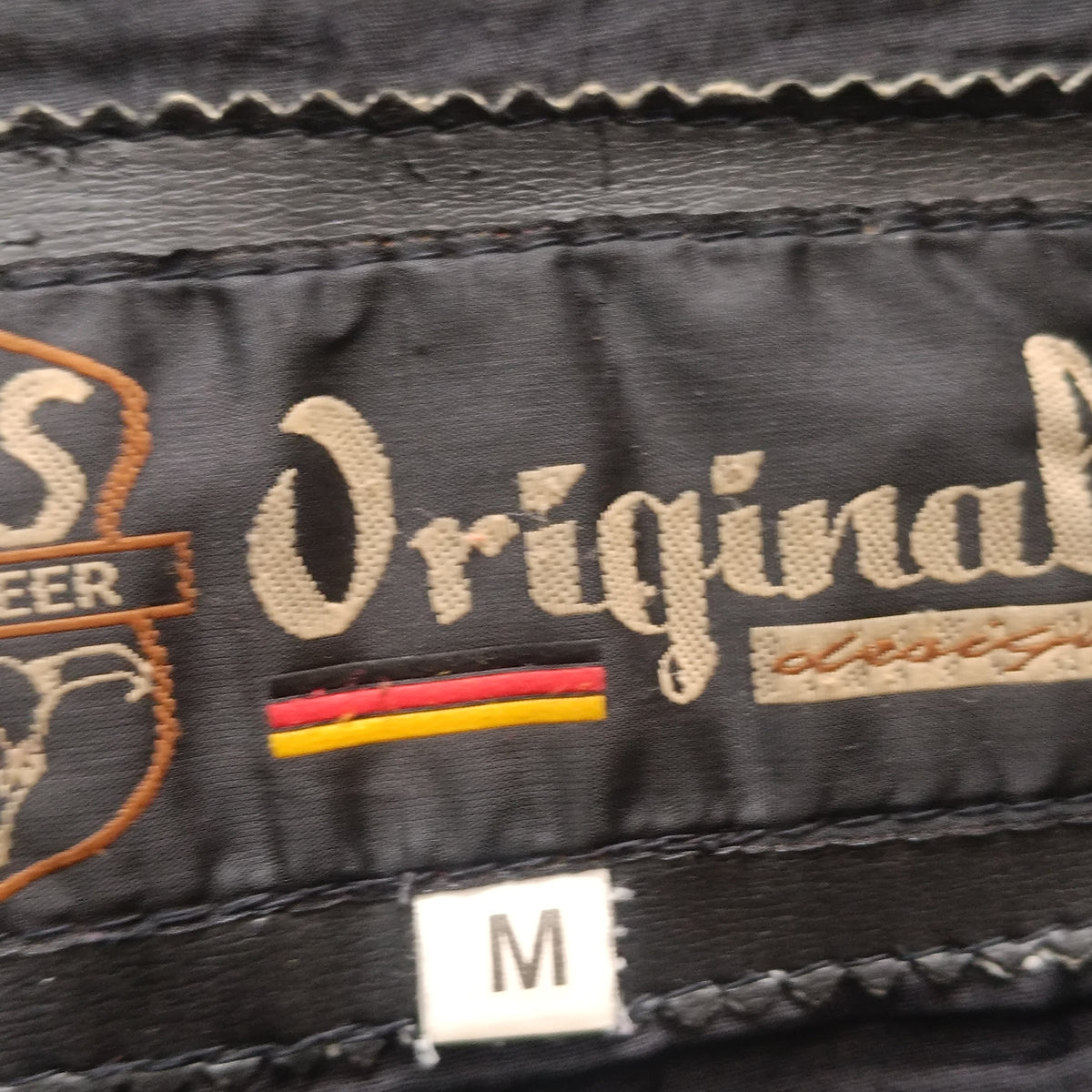 Men's NBS Original black leather biker vest with fringes, size M