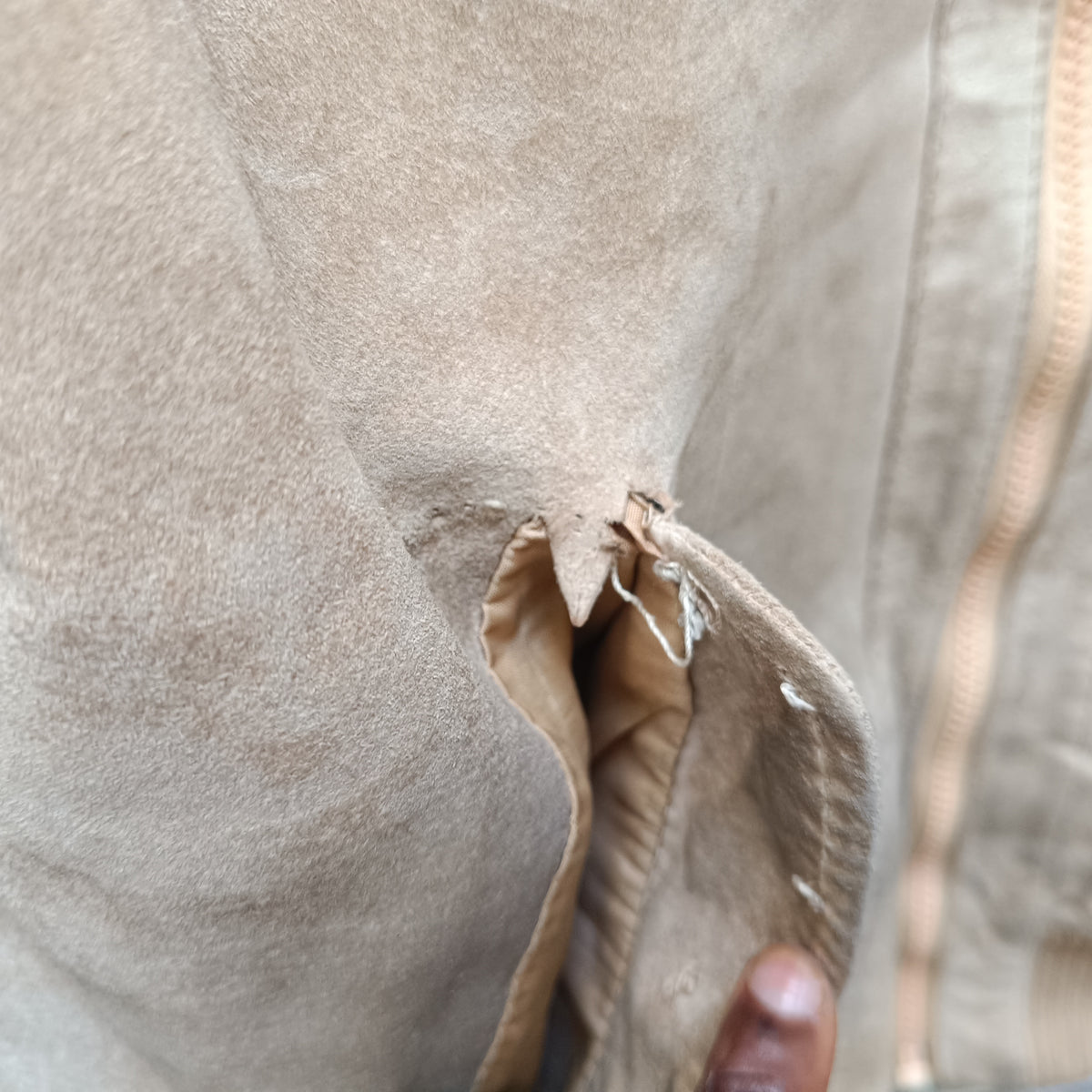 Vintage Suede Leather Bomber Jacket Tan Brown 80s 90s | Size L