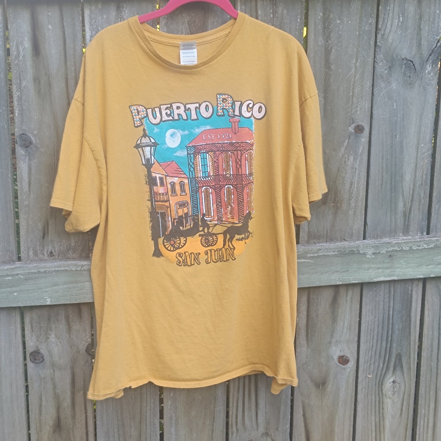 Vintage Delta San Juan Puerto Rico Graphic Tee - Oversized Mustard 2XL