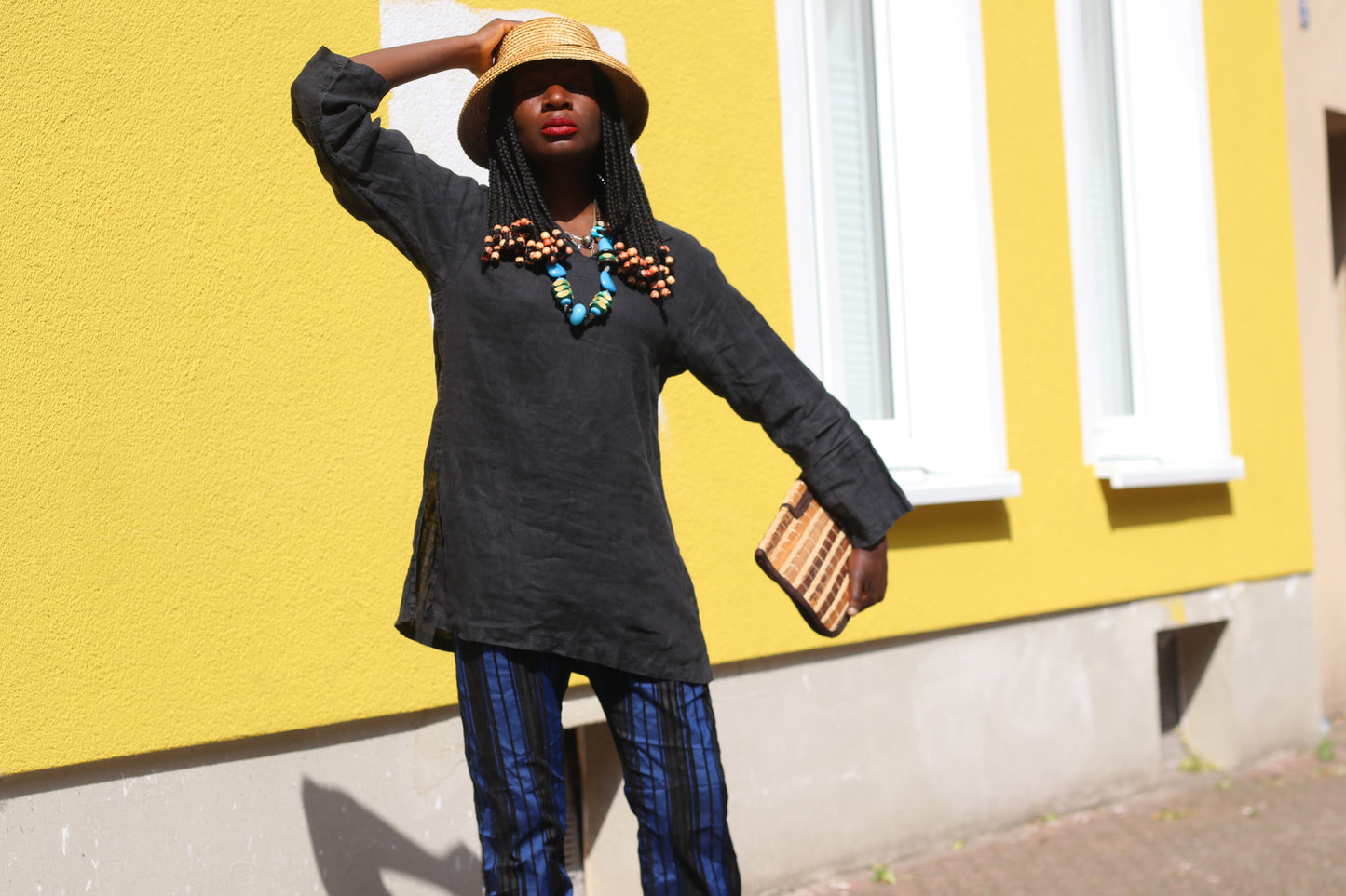 Vintage 1990s Black Linen Tunic Shirt Oversized Minimalist Lagenlook Blouse Top