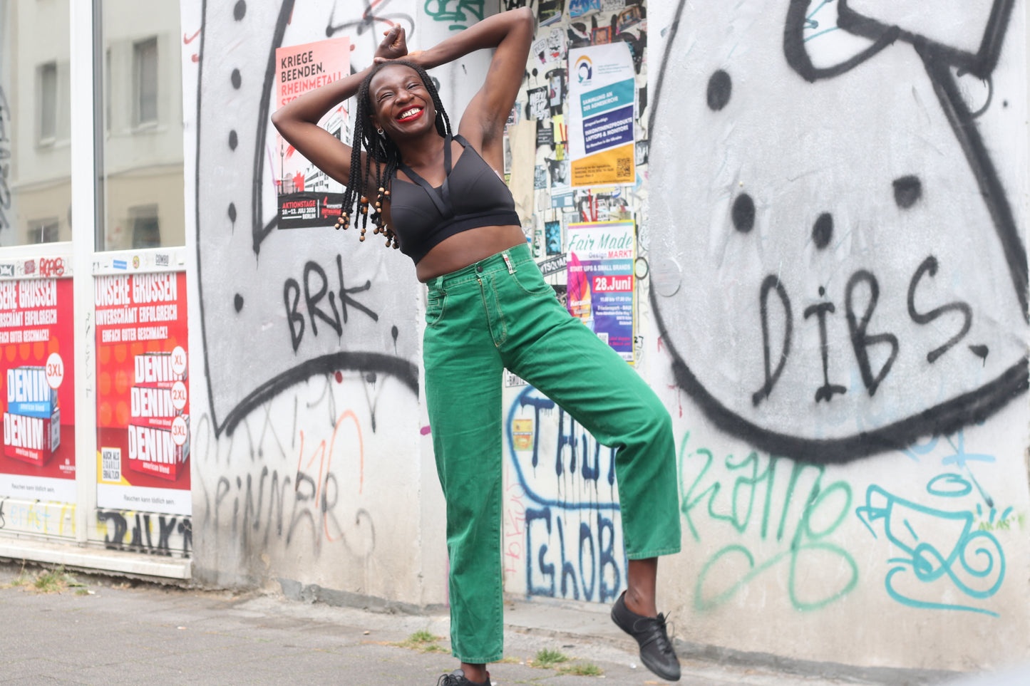 Marc Brown Vintage 90s High Waisted Green Jeans - Straight Leg Denim
