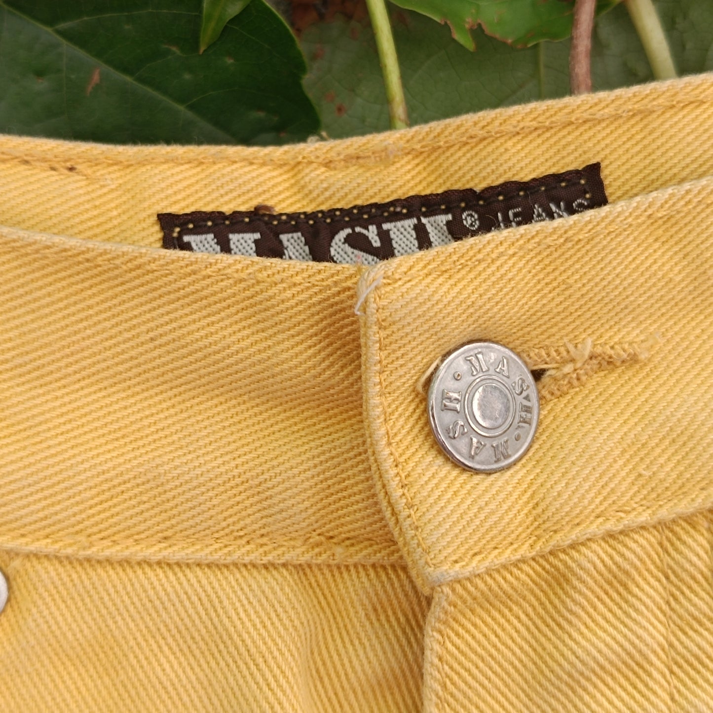 Vintage Yellow High Waist Jeans | 90s MASH Tapered Denim Pants