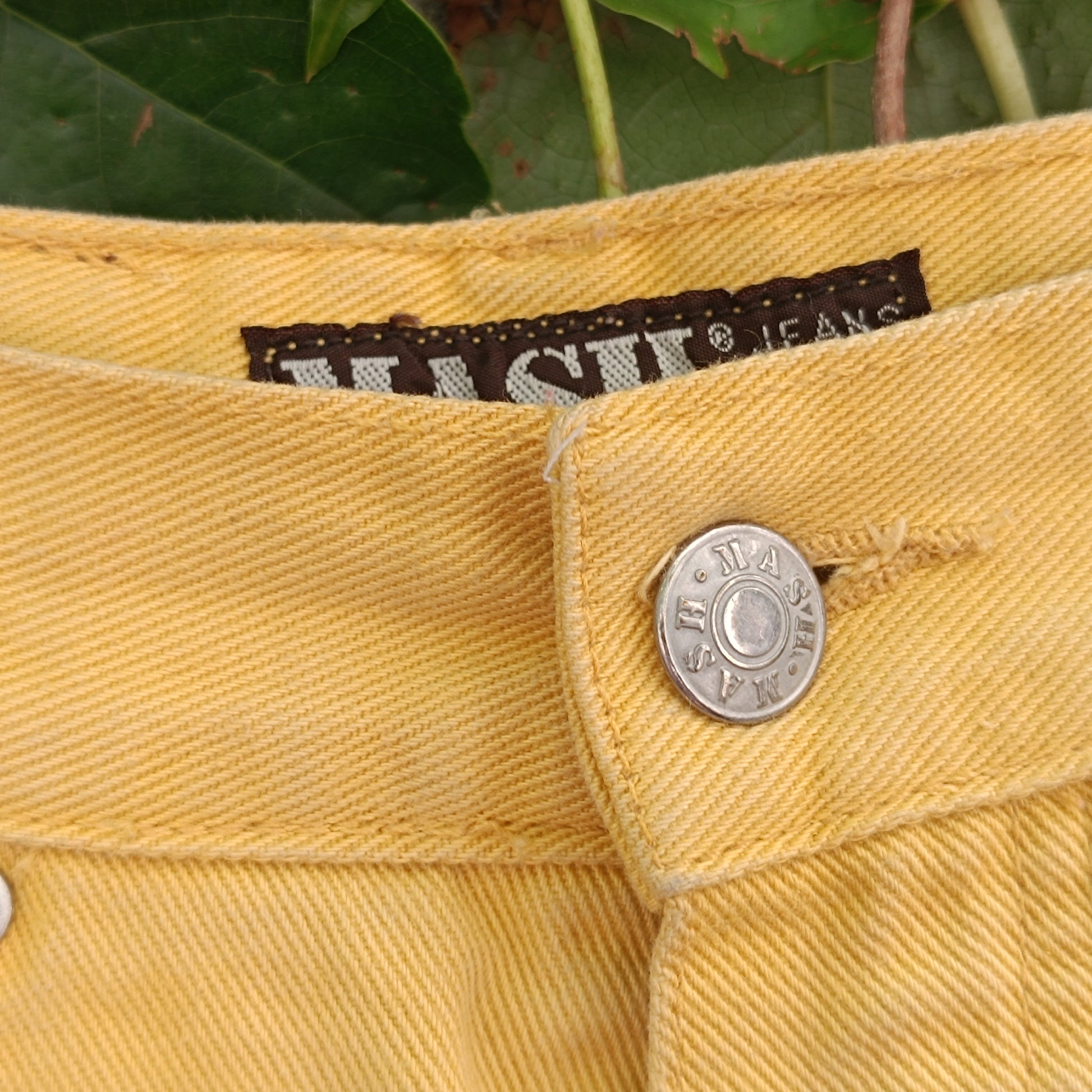 Vintage Yellow High Waist Jeans | 90s MASH Tapered Denim Pants